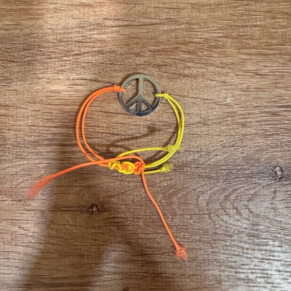Peace Sign orange and yellow Kids Bracelet​​​
